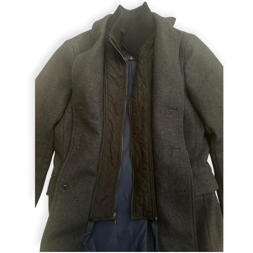 Banana Republic Winter Wool Blend Coat Charcoal Grey Medium Mens
